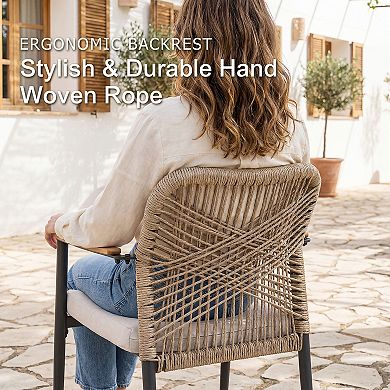 SUNSITT 9 Piece Outdoor Dining Set, 59" - 83" Expandable Table and 8 Patio Chairs, Dark Grey