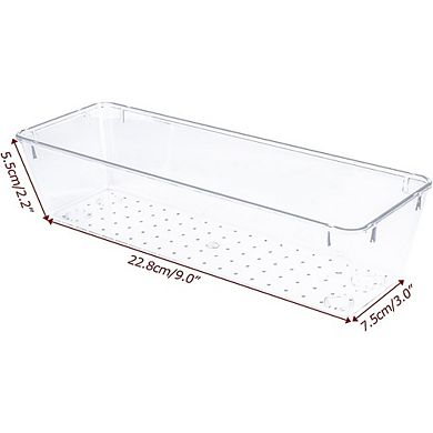 4-Pack Clear Plastic Drawer Organizers, Multi-Purpose Storage Bins