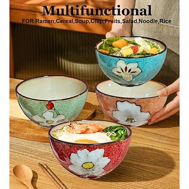 Ceramic Cereal & Soup Bowls Set of 4 Dishwasher, Oven & Microwave Safe