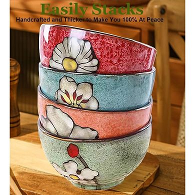 Ceramic Cereal & Soup Bowls Set of 4 Dishwasher, Oven & Microwave Safe