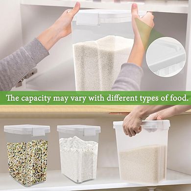 Airtight Rice and Flour Storage Container with Scoop Food-Grade Plastic Food Dispenser