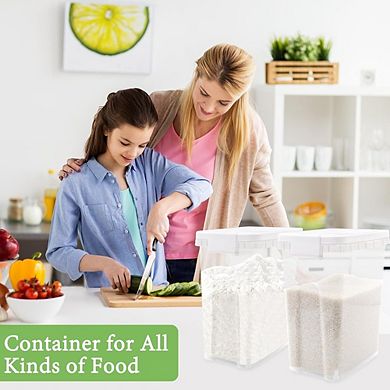Airtight Rice and Flour Storage Container with Scoop Food-Grade Plastic Food Dispenser