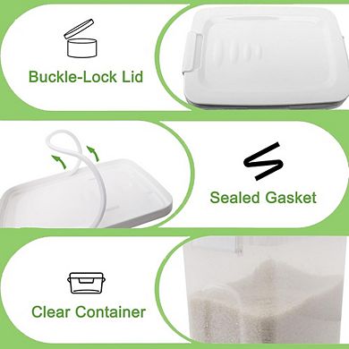 Airtight Rice and Flour Storage Container with Scoop Food-Grade Plastic Food Dispenser