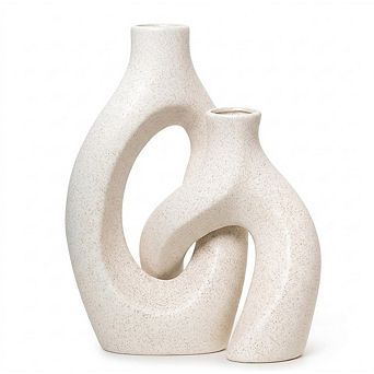 Ceramic Hollow Vase Set of 2, Nordic Minimalist Decorative Vases