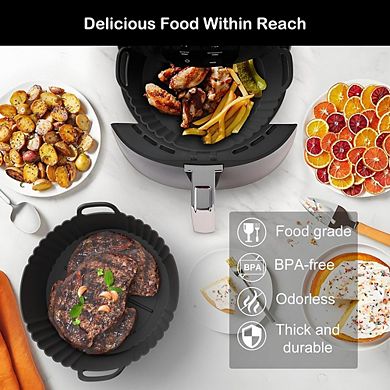 3 Pack Silicone Air Fryer Liners Reusable & Food-Grade