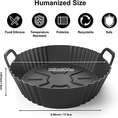 3 Pack Silicone Air Fryer Liners Reusable & Food-Grade
