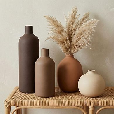 Ceramic Vase Set of 4, Neutral Modern Decorative Flower Vases