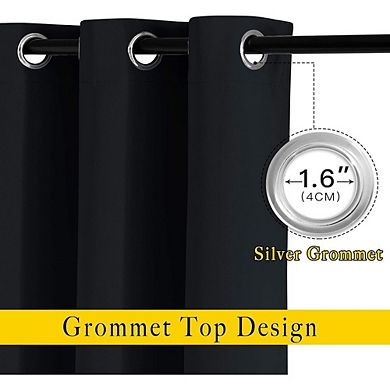Blackout Curtains, Thermal Insulated Solid Grommet Room Darkening Panels