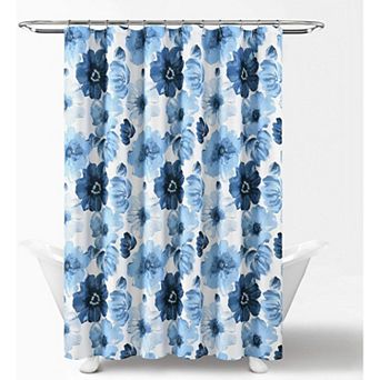 Floral Shower Curtain, Fabric Shower Curtains - Watercolor Botanical Bathroom Curtain - Farmhouse