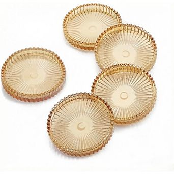 Modern Clear Coaster Set of 5- Glass Coasters for Drinks Crystal Coasters Round Cup Coasters Coffee