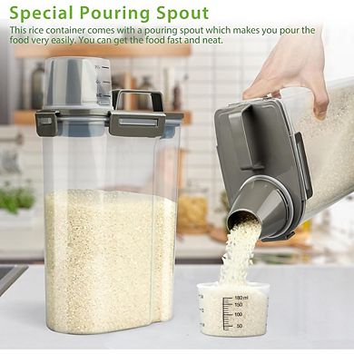 Airtight Rice and Dry Food Storage Container 35 Lbs with Measuring Cup BPA-Free