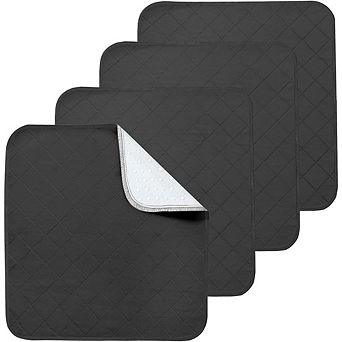 JUANWANG 4-Pack Reusable Seat Protectors, 22"x21", Washable & Absorbent, Black