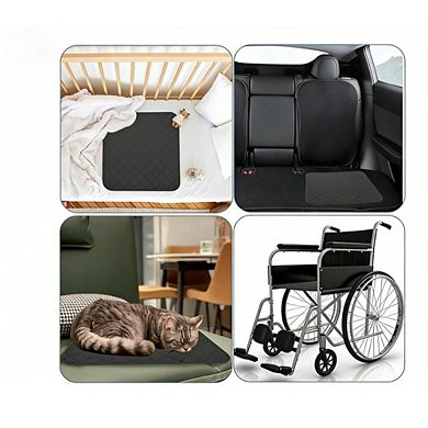 JUANWANG 4-Pack Reusable Seat Protectors, 22"x21", Washable & Absorbent, Black