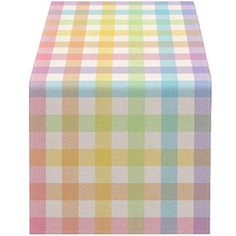 Easter Buffalo Plaid Check Table Runner Spring Holiday Farmhouse Fireplace Kitchen Dining Room