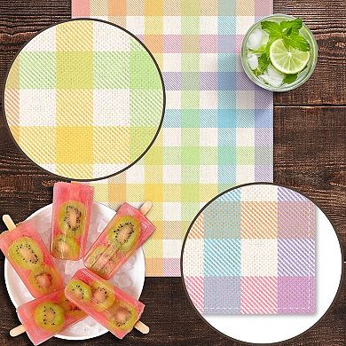 Easter Buffalo Plaid Check Table Runner Spring Holiday Farmhouse Fireplace Kitchen Dining Room
