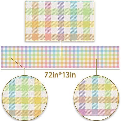 Easter Buffalo Plaid Check Table Runner Spring Holiday Farmhouse Fireplace Kitchen Dining Room