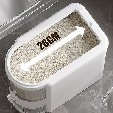 Cereal and Grain Storage Container with Built-In Measuring Cup Airtight Lid
