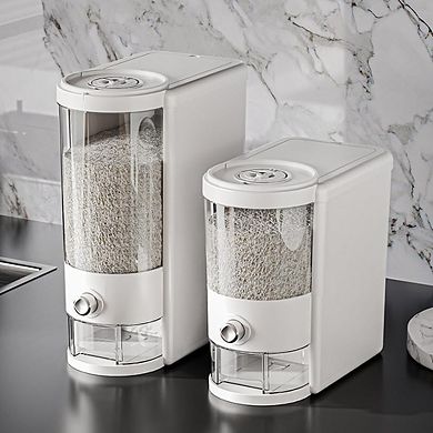 Cereal and Grain Storage Container with Built-In Measuring Cup Airtight Lid