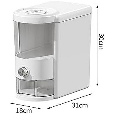 Cereal and Grain Storage Container with Built-In Measuring Cup Airtight Lid