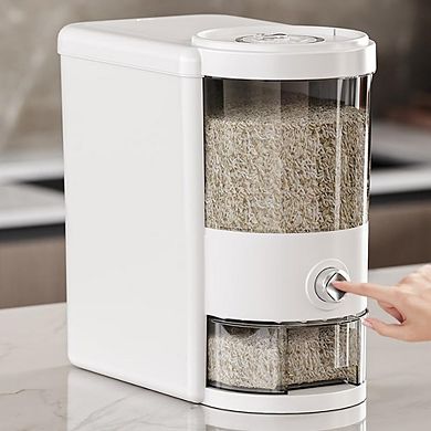 Cereal and Grain Storage Container with Built-In Measuring Cup Airtight Lid