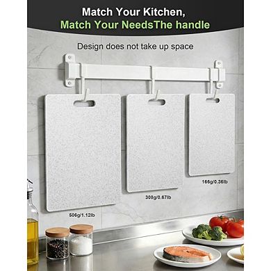 3-Piece White Plastic Cutting Board Set, BPA-Free, Double-Sided, Non-Slip