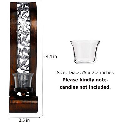 Wall Sconce , with Tea Light Candle Wall Art Decorations for Living Room, Set of 2