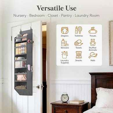 Over Door Hanging Organizer with Clear Windows and 4 Side Pockets