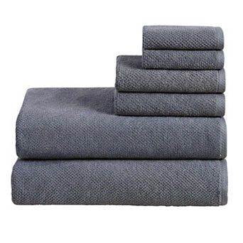 Madelinen® 6 pc Cotton Low Twist Textured Towel Set