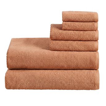 Madelinen® 6 pc Cotton Low Twist Textured Towel Set