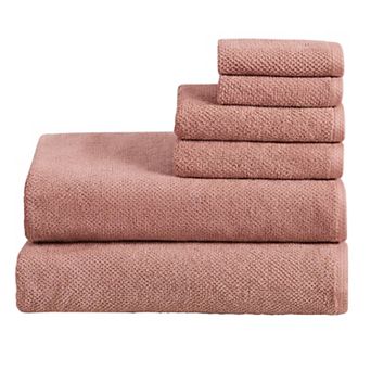 Madelinen® 6 pc Cotton Low Twist Textured Towel Set