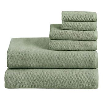 Madelinen® 6 pc Cotton Low Twist Textured Towel Set