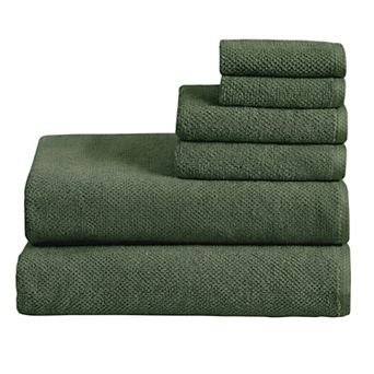 Madelinen® 6 pc Cotton Low Twist Textured Towel Set