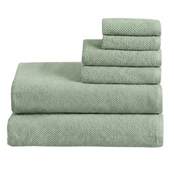 Madelinen® 6 pc Cotton Low Twist Textured Towel Set