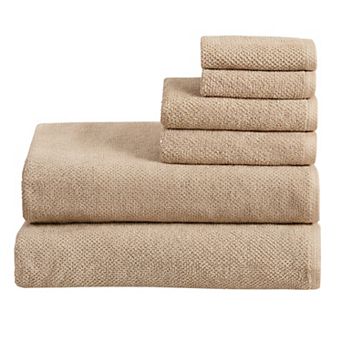 Madelinen® 6 pc Cotton Low Twist Textured Towel Set