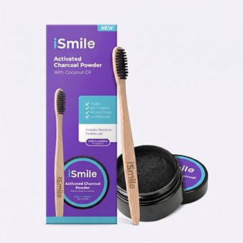 iSmile Charcoal Teeth Whitening Powder & Bamboo Toothbrush