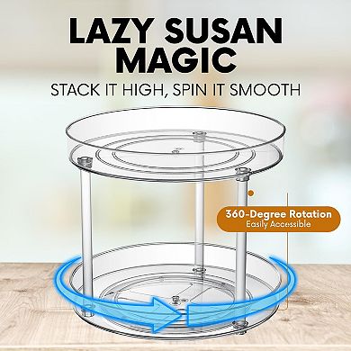 "Clear Rotating Lazy Susan Organizer