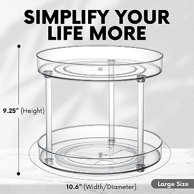 "Clear Rotating Lazy Susan Organizer