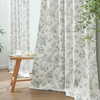 Floral Blackout Curtains, Thermal Rod Pocket Window Drapes
