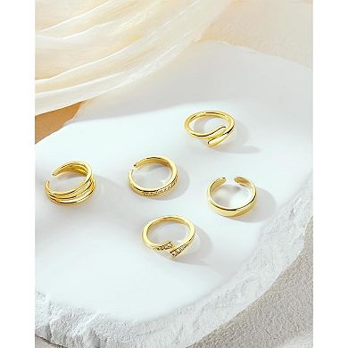 Non-Tarnish CZ Triple Toe Rings Set