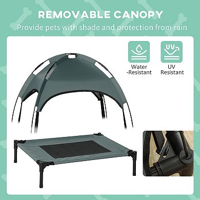 IFMALL Elevated Cooling Cot with Canopy for Small Breed Pets Indoor Outdoor Use