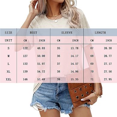 Women's Basic Crew Neck Short Sleeve T-Shirt Casual Loose Solid Summer Tee