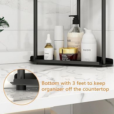 3-Tier Corner Counter Organizer Shelf, Bathroom & Kitchen Vanity Storage