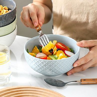 Ceramic Soup & Cereal Bowls Set, 26oz, Microwave & Dishwasher Safe