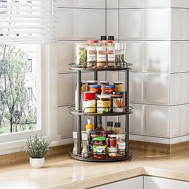 3-Tier Wood Lazy Susan Organizer