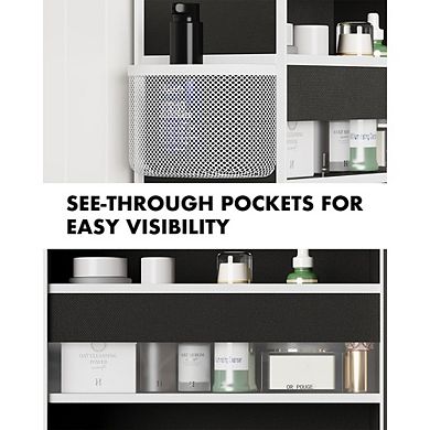 Over Door Hanging Organizer with 6 Clear Front and 12 Side Pockets