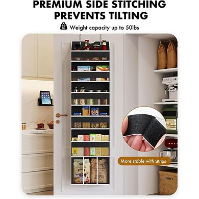 Over Door Hanging Organizer with 6 Clear Front and 12 Side Pockets