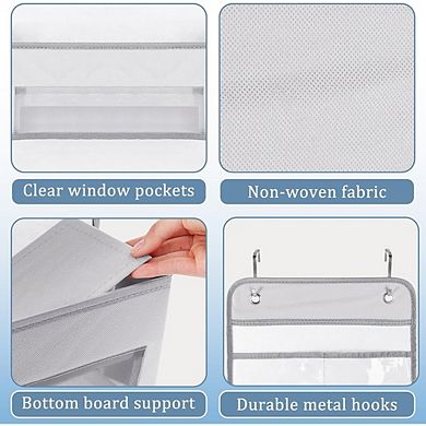 Over Door Hanging Organizer with PVC Pockets for Storage