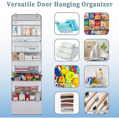 Over Door Hanging Organizer with PVC Pockets for Storage
