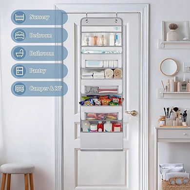 Over Door Hanging Organizer with PVC Pockets for Storage