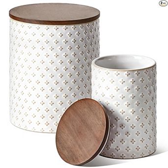 2 pc Ceramic Canister Set with Lids